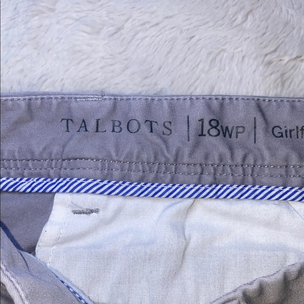 Talbots Gray Bermuda Shorts Cotton Blend Cuffed Hem - Picture 2 of 7